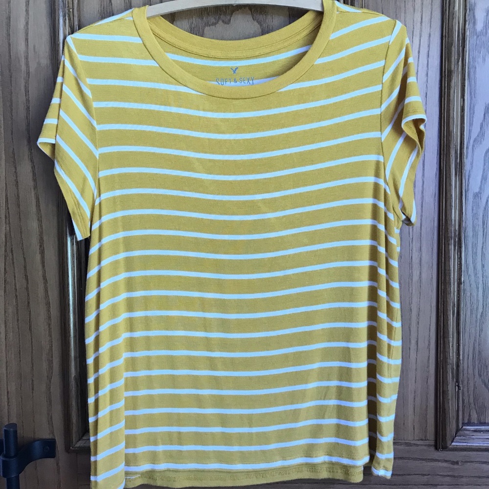 yellow and white striped shirt